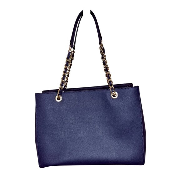 Michael Kors Jet Set Chain Shoulder Tote in Navy Saffiano Leather - Picture 2 of 9